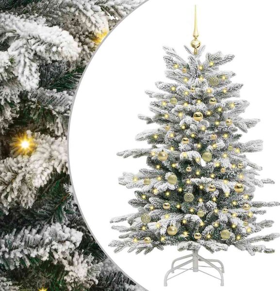 Sztuczna choinka z zawiasami Biały 150 cm PE i PVC