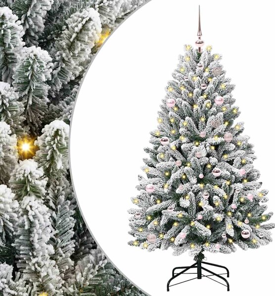 Sztuczna choinka Zielony i Biały 150 cm PVC i Metal