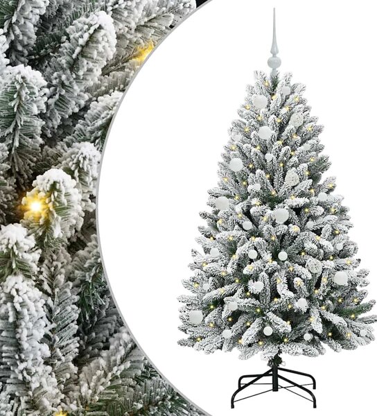 Sztuczna choinka Zielony i Biały 150 cm PVC i Metal