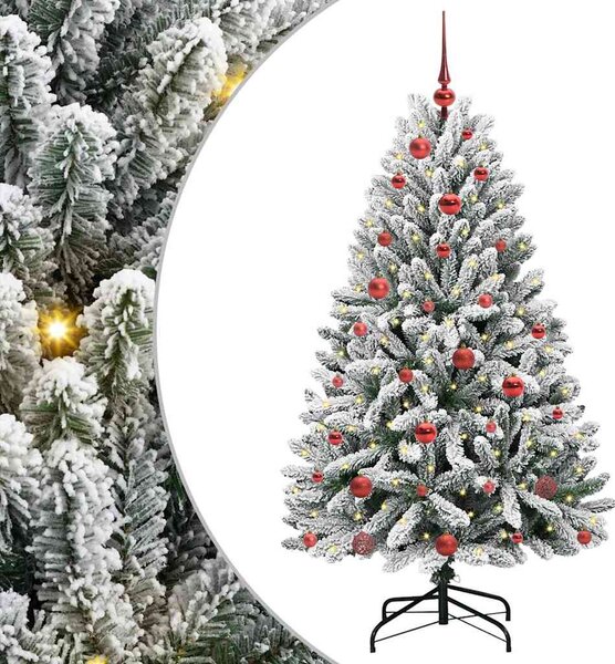 Sztuczna choinka Zielony i Biały 150 cm PVC i Metal