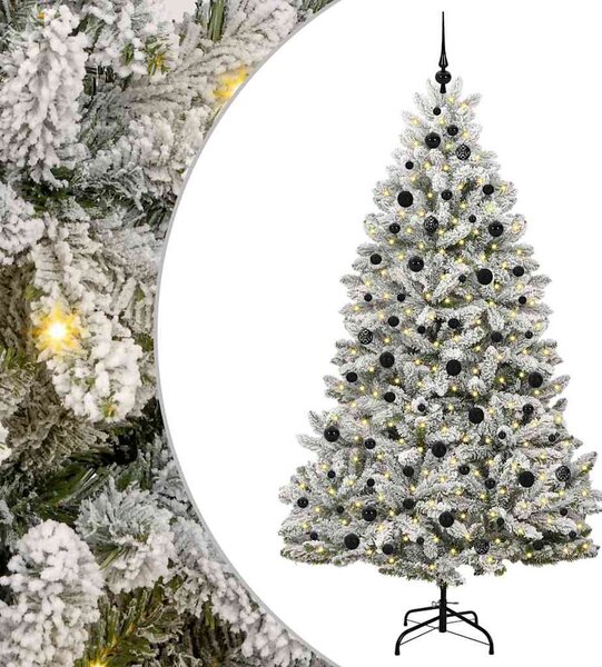Sztuczna choinka Zielony i Biały 210 cm PVC i Metal