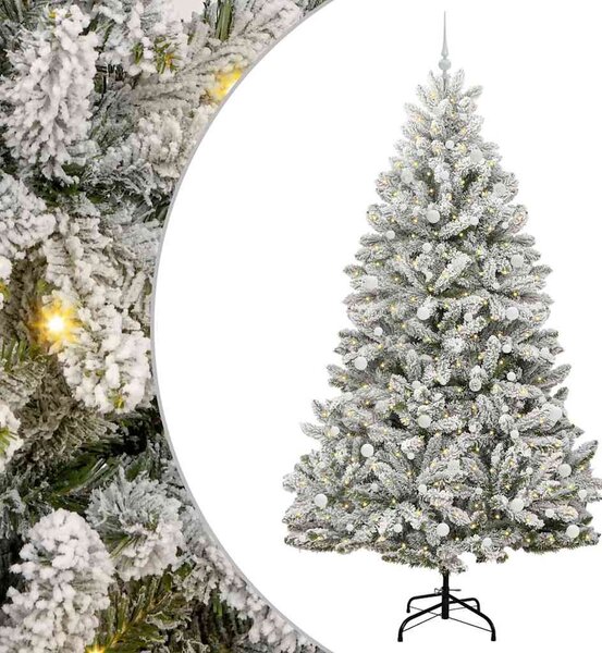 Sztuczna choinka Zielony i Biały 240 cm PVC i Metal