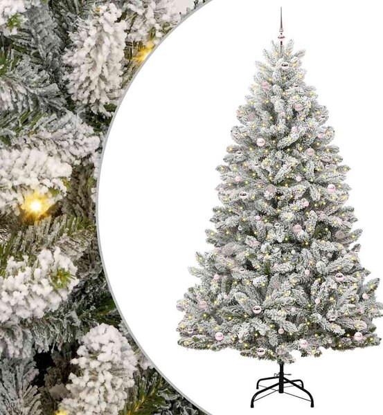 Sztuczna choinka Zielony i Biały 270 cm PVC i Metal