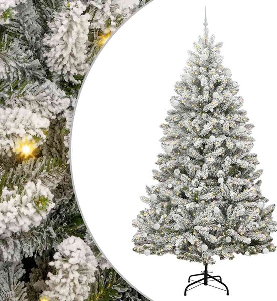 Sztuczna choinka Zielony i Biały 270 cm PVC i Metal