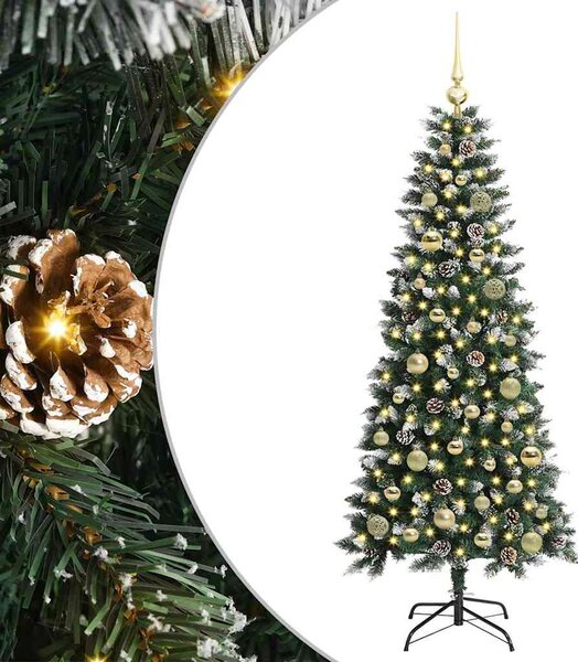 Sztuczna choinka z podstawą Zielony 150 cm PVC, plastik i stal