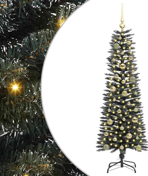 Sztuczna choinka z podstawą Zielony 150 cm PVC, plastik i stal