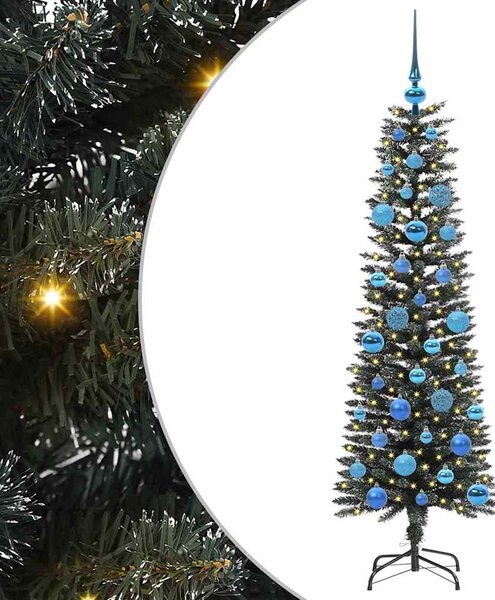 Sztuczna choinka z podstawą Zielony 150 cm PVC, plastik i stal