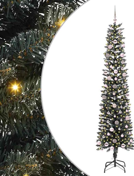 Sztuczna choinka z podstawą Zielony 240 cm PVC, plastik i stal