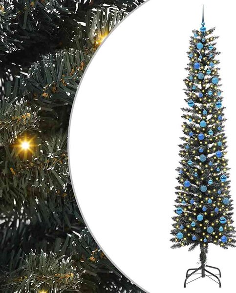 Sztuczna choinka z podstawą Zielony 240 cm PVC, plastik i stal