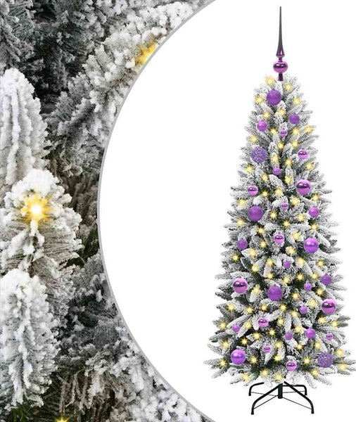Sztuczna choinka Biały 120 cm PVC, Plastik, Stal i PE