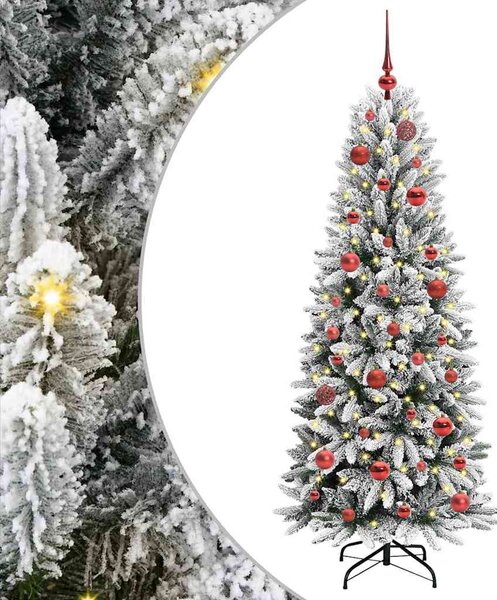 Sztuczna choinka Biały 150 cm PVC, Plastik, Stal i PE