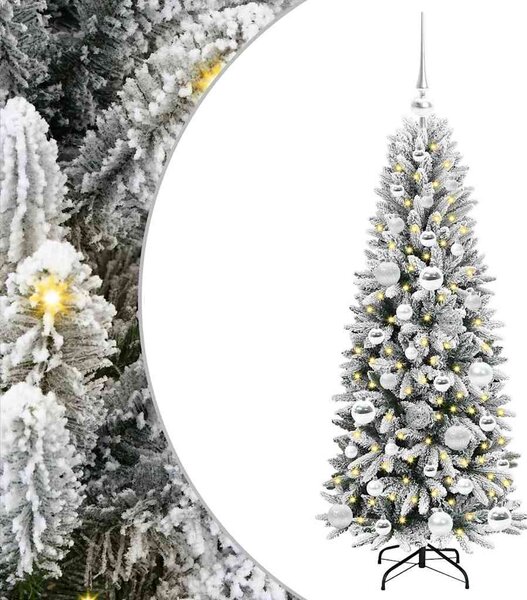 Sztuczna choinka Biały 120 cm PVC, Plastik, Stal i PE