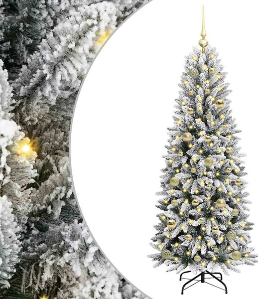 Sztuczna choinka Biały 150 cm PVC, Plastik, Stal i PE