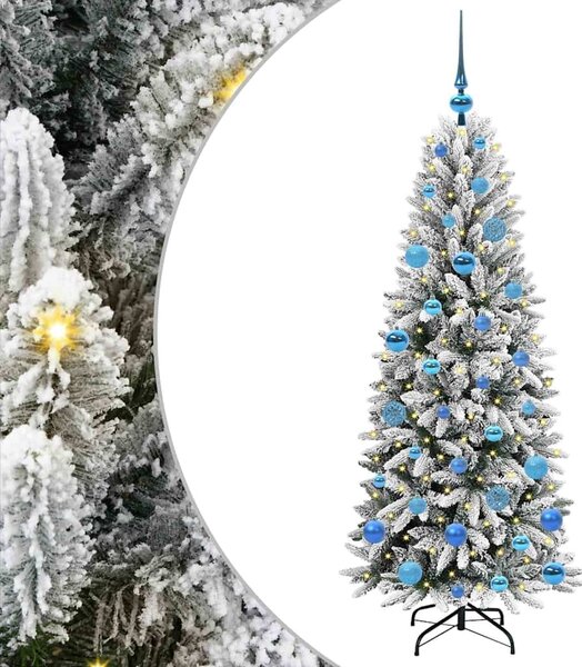 Sztuczna choinka Biały 150 cm PVC, Plastik, Stal i PE