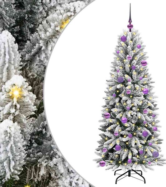 Sztuczna choinka Biały 150 cm PVC, Plastik, Stal i PE