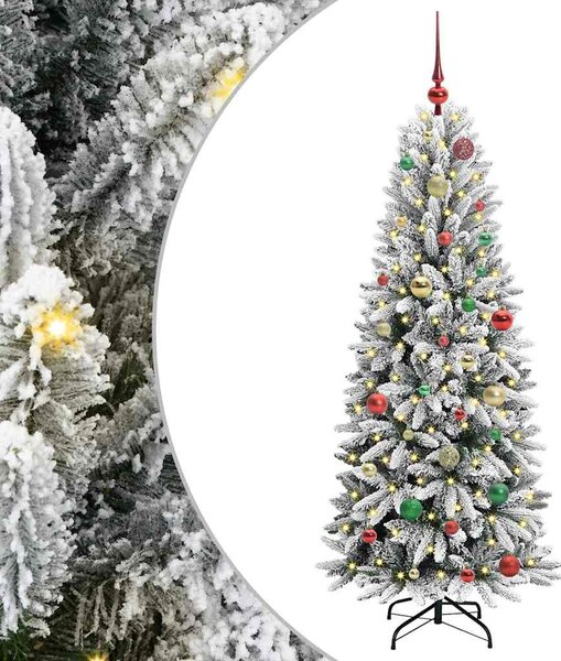 Sztuczna choinka Biały 150 cm PVC, Plastik, Stal i PE