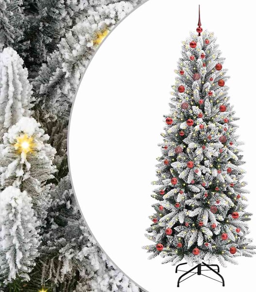 Sztuczna choinka Biały 210 cm PVC, Plastik, Stal i PE