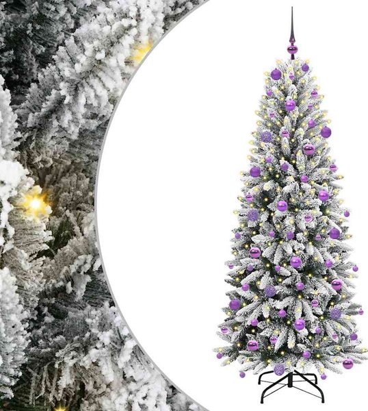 Sztuczna choinka Biały 180 cm PVC, Plastik, Stal i PE