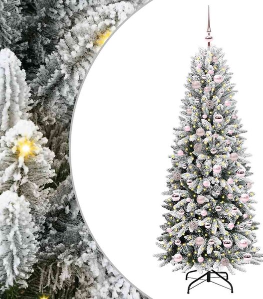 Sztuczna choinka Biały 180 cm PVC, Plastik, Stal i PE
