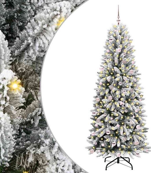 Sztuczna choinka Biały 240 cm PVC, Plastik, Stal i PE
