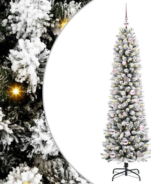 Sztuczna choinka z podstawą Biały 150 cm PVC, Metal i Plastik