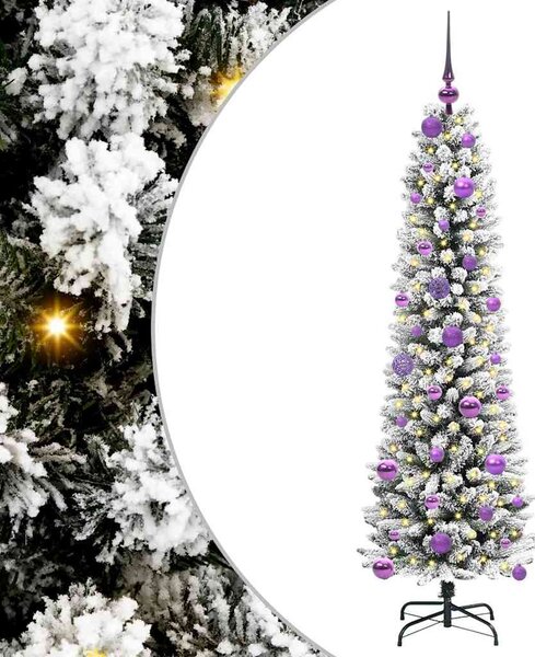 Sztuczna choinka z podstawą Biały 150 cm PVC, Metal i Plastik