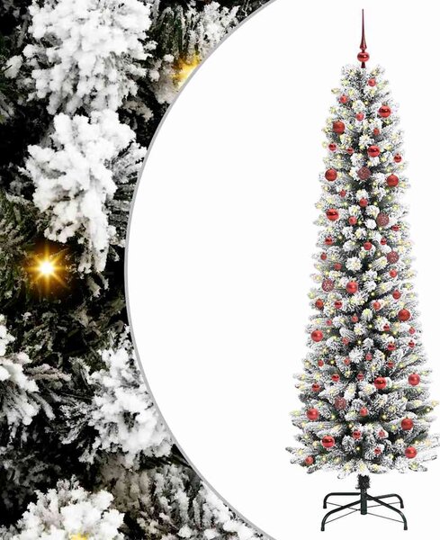 Sztuczna choinka z podstawą Biały 210 cm PVC, Metal i Plastik