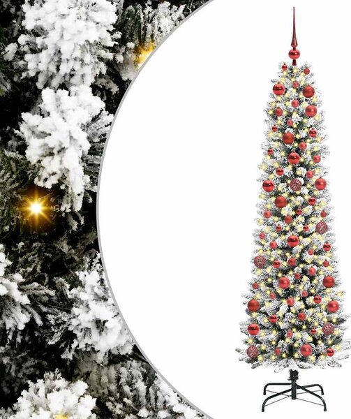 Sztuczna choinka z podstawą Biały 180 cm PVC, Metal i Plastik