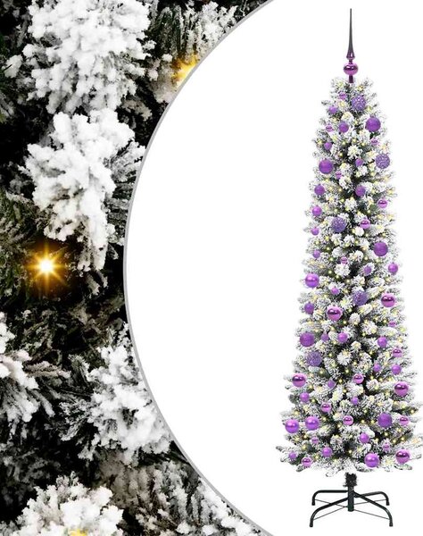 Sztuczna choinka z podstawą Biały 180 cm PVC, Metal i Plastik