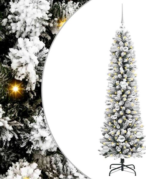 Sztuczna choinka z podstawą Biały 150 cm PVC, Metal i Plastik