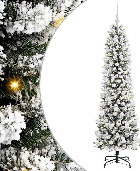 Sztuczna choinka z podstawą Biały 180 cm PVC, Metal i Plastik