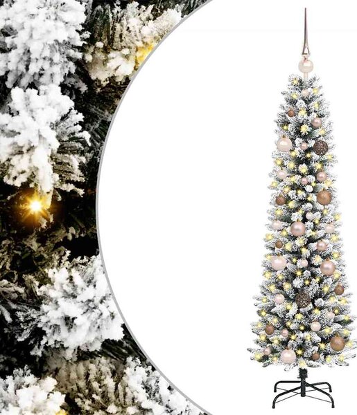 Sztuczna choinka z podstawą Biały 150 cm PVC, Metal i Plastik