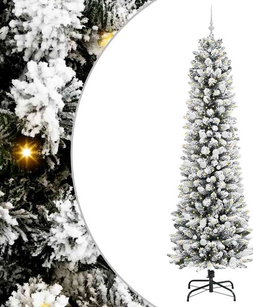 Sztuczna choinka z podstawą Biały 240 cm PVC, Metal i Plastik
