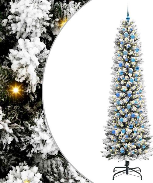 Sztuczna choinka z podstawą Biały 240 cm PVC, Metal i Plastik