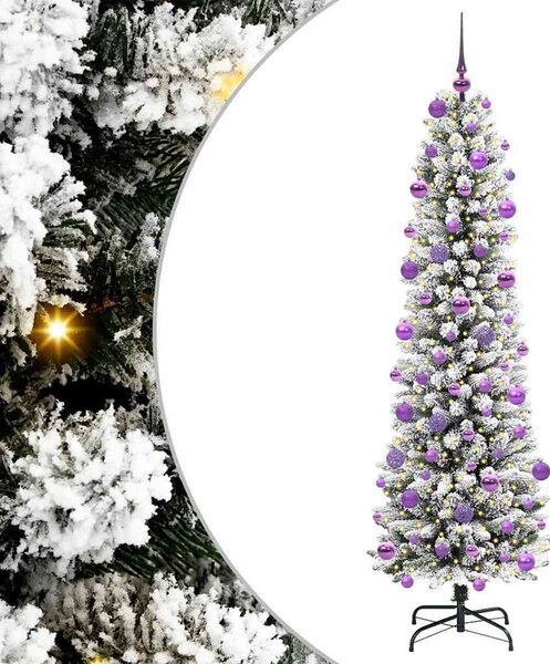 Sztuczna choinka z podstawą Biały 210 cm PVC, Metal i Plastik
