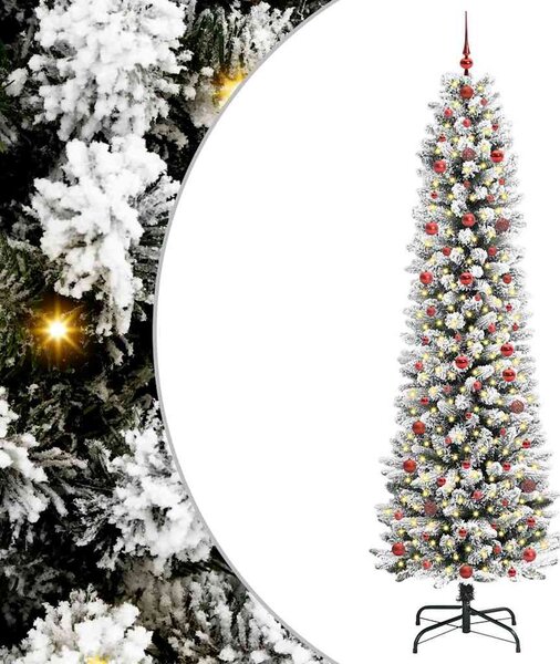 Sztuczna choinka z podstawą Biały 240 cm PVC, Metal i Plastik