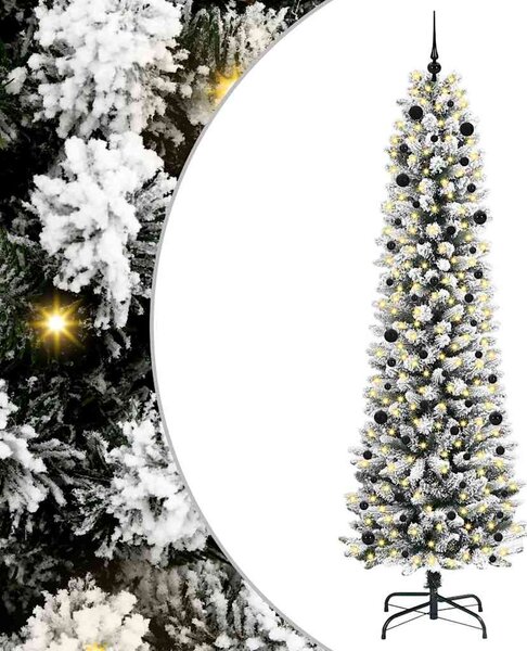 Sztuczna choinka z podstawą Biały 240 cm PVC, Metal i Plastik
