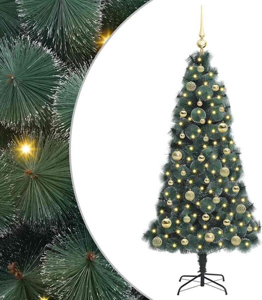 Sztuczna Choinka z Oświetleniem LED z Zestawem Bombek 150 cm