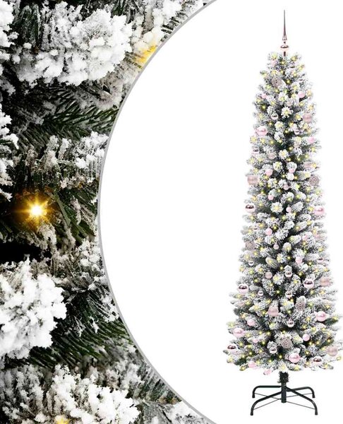 Sztuczna choinka z podstawą Biały 240 cm PVC, Metal i Plastik