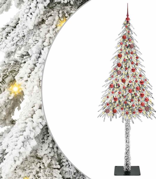 Choinka z 300 diodami LED z podstawą Biały 210 cm PE i stal