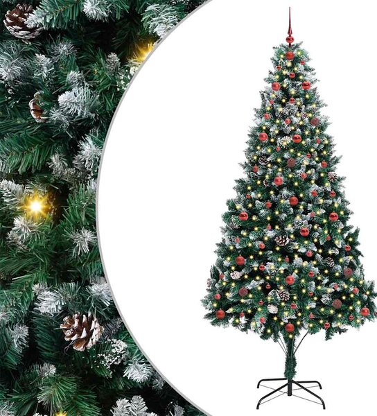 Sztuczna choinka z podstawą Zielony 240 cm PVC i Stal i Plastik