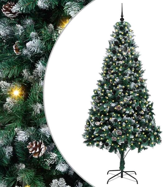 Sztuczna choinka z podstawą Zielony 240 cm PVC i Stal i Plastik