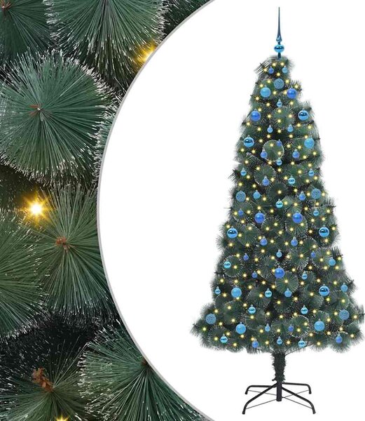 Sztuczna Wstępnie Oświetlona Choinka z Zestawem Bombek 210 cm