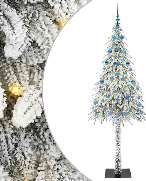 Choinka z 300 diodami LED z podstawą Biały 210 cm PE i stal