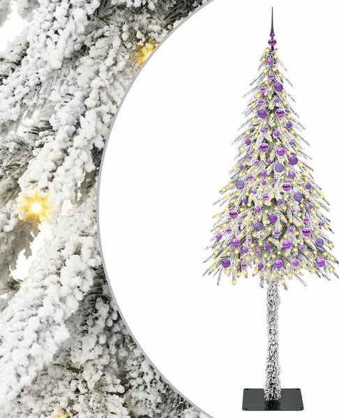 Choinka z 300 diodami LED z podstawą Biały 210 cm PE i stal