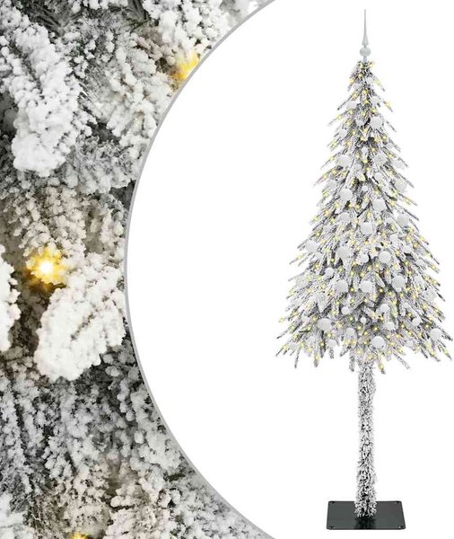 Choinka z 300 diodami LED z podstawą Biały 210 cm PE i stal
