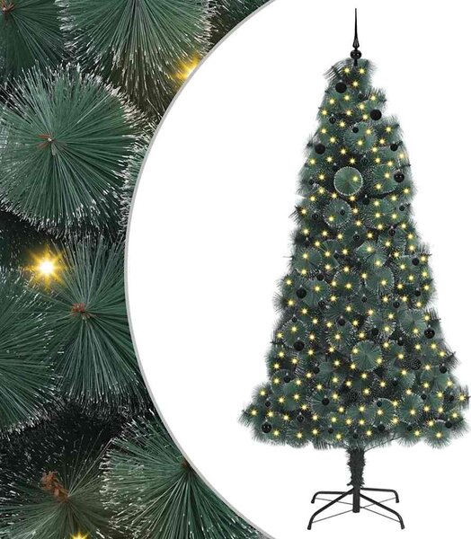 Sztuczna Choinka z Oświetleniem i Zestawem Bombek 240 cm PET