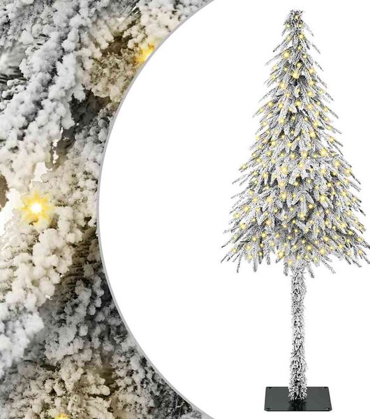 Choinka z 300 diodami LED z podstawą Biały 210 cm PE i stal