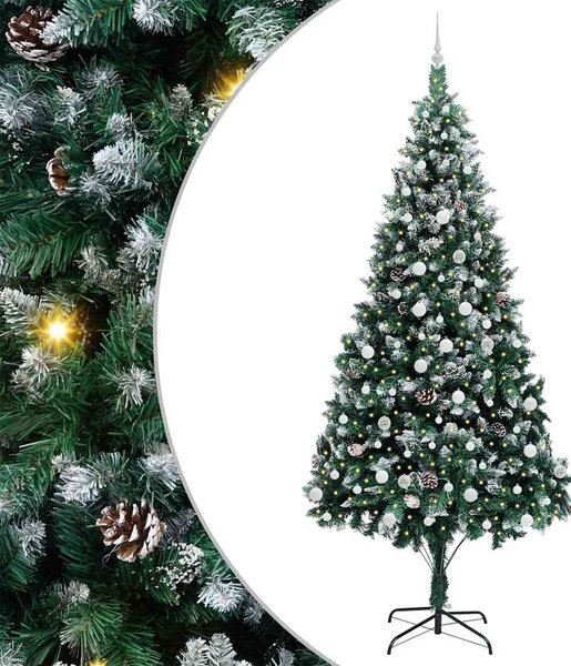 Sztuczna choinka z podstawą Zielony 240 cm PVC i Stal i Plastik