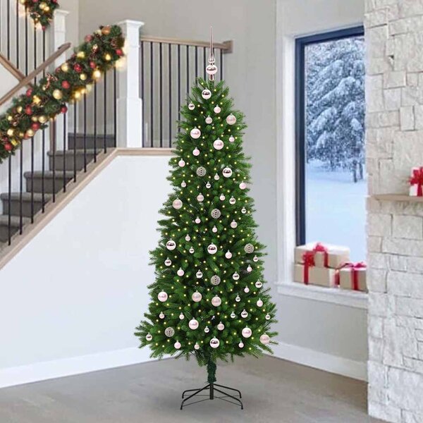 Choinka z 300 diodami LED z podstawą Zielony 240 cm PE